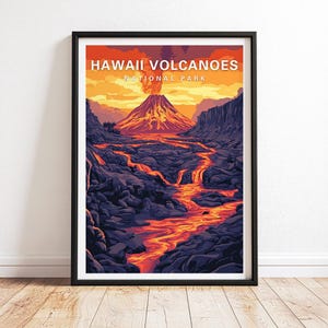Hawaii Volcanoes National Park Print, Hawaii Volcanoes Wall Art, Hawaii Travel Poster, Volcanoes National Park Print, National Park Gift