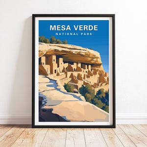 Cartel del Parque Nacional Mesa Verde, Arte Mesa Verde, Impresión Mesa Verde, Cartel de viaje de Mesa Verde Colorado, Regalo del Parque Nacional, Cartel de Colorado