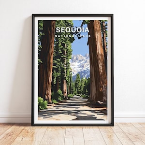 Sequoia National Park Poster Sequoia Tree Poster Sequoia Print Sequoia Tree Print California Travel Poster California National Park Gift
