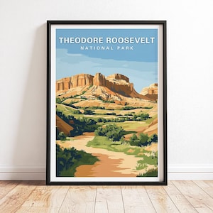 Theodore Roosevelt National Park Poster Print Wall Art North Dakota Travel Print North Dakota National Park Gift North Dakota Poster Art