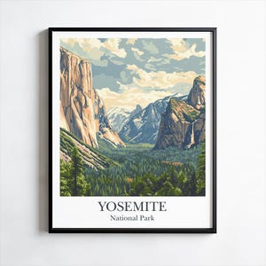 Yosemite National Park Poster, Print, Wall Art, California Nature Prints, Scenic Wall Art, Home Wall Decor, Adventure Poster, Mountain Print