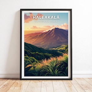 Haleakala National Park Poster, Haleakala Maui Print, Maui Travel Poster, Maui Travel Print, National Park Gift, Haleakala Print, Maui Gifts