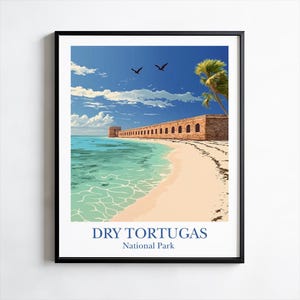 Dry Tortugas National Park Poster, Print, Wall Art, Florida Poster, Nature Inspired Wall Home Wall Decor, Adventure Poster, Beach Poster