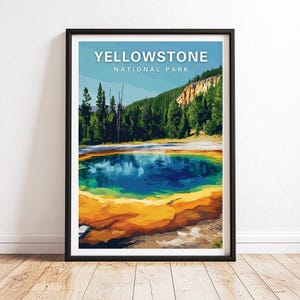 Yellowstone National Park Poster Print Wall Art Wall Decor Art Yellowstone Travel Poster Yellowstone Park Poster Wyoming National Park Gift