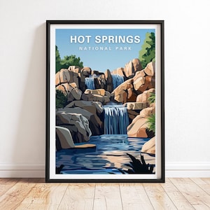 Hot Springs National Park Poster, Hot Springs Arkansas Print, Hot Springs Travel Poster, Arkansas Travel Poster, National Park Gifts