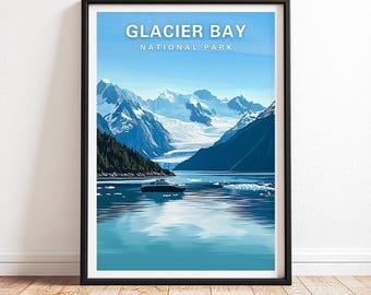 グレイシャーベイポスターアラスカ旅行プリントグレイシャーベイ国立