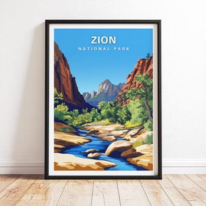 Zion National Park Poster, Zion Travel Poster, Zion Poster, Zion Print, Zion Wall Art Print, Utah Travel Poster, Utah National Park Gift