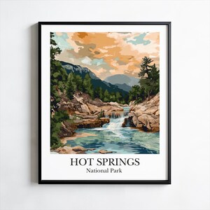 Hot Springs National Park Poster Print Wall Art Arkansas Poster, Nature Inspired Wall Decor, Home Wall Decor, Adventure Poster, Water Print