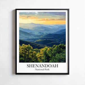 Shenandoah Poster, Print, Wall Art, Virginia Poster, Nature Inspired Wall Decor, Home Wall Decor, Adventure Poster, Blue Ridge Mountains