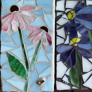 DIY Mosaic Coneflower Kit, Coneflower,Glass Mosaic Kit, Craft Kit, Mosaic Stained glass kit, DIY for Adults