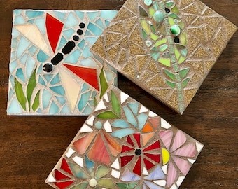 DIY Stained Glass Mosaic Kit for Adults: 5x5 Wooden Base