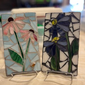 DIY Mosaic Coneflower Kit, Glass Mosaic Kit, Craft Kit, Mosaic Stained glass kit, DIY for Adults