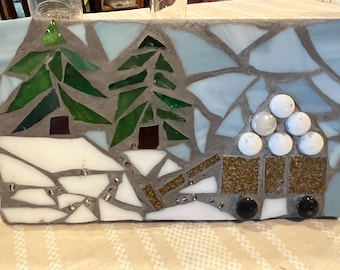 DIY Mosaic Winter Scene Kit: Stained Glass Craft Kit for Adults