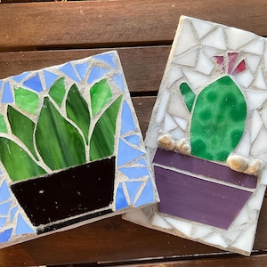 DIY Mosaic Succulent Kit, Glass Mosaic Kit, Craft Kit, Mosaic Stained glass kit, DIY for Adults