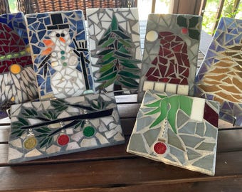 DIY Mosaic Christmas Craft Kit: Stained Glass Art for Adults