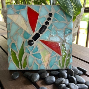 DIY Mosaic Dragonfly Kit, DIY Mosaic Kit, Dragonfly Mosaic, Glass Mosaic Kit, Craft Kit, Mosaic Stained glass kit, DIY for Adults