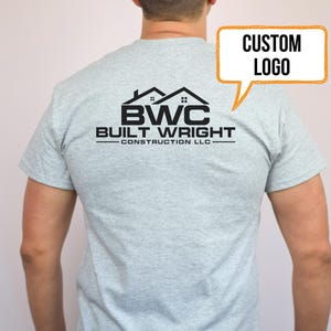 Logotipo de empresa de construcción, camisetas de empresa de construcción, camiseta de contratista general, logotipo de construcción personalizado, camisetas de construcción personalizadas