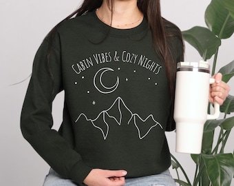 Cozy Cabin Vibes Sweatshirt, Cabin Weekend Sweatshirt, Cabin Life Crewneck, Cabin Casual Wear, Cabin Weekend Sweatshirt, Lake Cabin Sweater