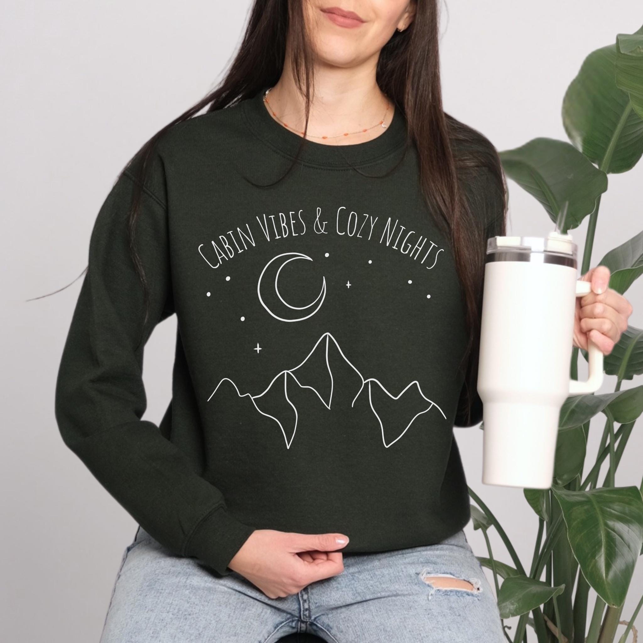 Sweat-shirt Cabin ambiance chaleureuse, Sweat-shirt Cabine week-end, Col ras du cou Cabin Life, Vêtements décontractés Cabine, Sweat-shirt Cabine week