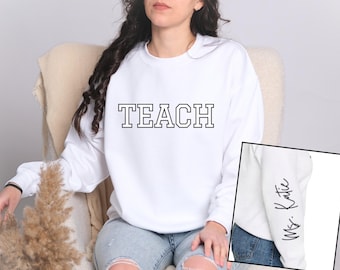 Personalized Teacher Sweatshirt, Teacher Gift Ideas, Teacher Appreciation Gift, Teacher Comfortable Sweater, Customized Teacher Crewneck