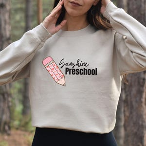 Personalized Preschool Teacher sweatshirt, Cute Teacher Crewneck, Customized Gift for Preschool Teacher, Pre K Teacher Gift, Teacher Gift