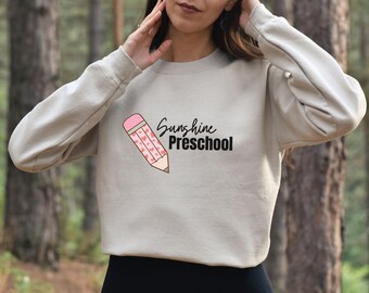 Gepersonaliseerd sweatshirt voor kleuterjuf, leuke leraar ronde hals, aangepast cadeau voor kleuterjuf, cadeau leraar kleuter, cadeau leraar