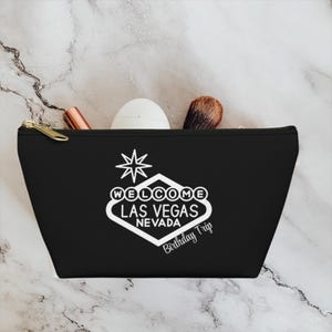 Welcome to Las Vegas Accessory Pouch, Travel Makeup Bag, Birthday Gift, Las Vegas Birthday Trip, Vegas Birthday Makeup Bag, Sister Trip 2025