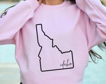 Idaho Sweatshirt, Idaho shirt, Idaho Moving Gift Souvenir, Idaho sweater, Idaho gift, screen print, Idaho State Sweatshirt, Fleece Crewneck