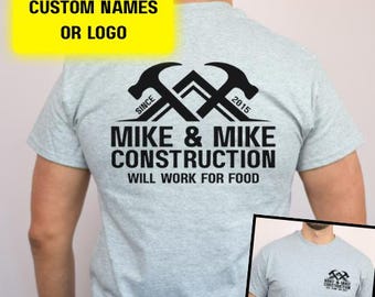 Construction business logo, construction business shirts, general contractor shirt, custom construction logo, funny construction tee