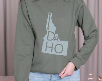 Idaho Sweatshirt, Idaho shirt, Idaho Moving Gift Souvenir, Idaho sweater, Idaho gift, screen print, McCall Idaho Sweatshirt, Fleece Crewneck