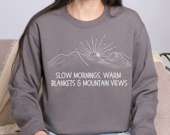 Cabin Weekend Sweatshirt, Mountain Sunrise Crewneck, Camping Sweatshirt, Cabin Life Sweatshirt, Lake Cabin Sweatshirt, Cabin Bach Crewneck