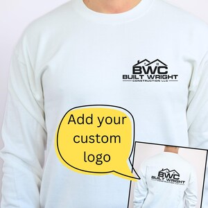 Personalized Logo Sweatshirt, Construction Business Logo Sweatshirt, Customized Logo Crewneck, Custom Logo Sweatshirt for Men and Women