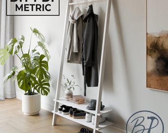 DIY Shoe coat Rack Plan – Ladder shelf, Woodworking PDF, Digital Download