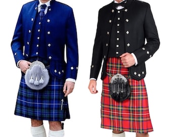 Custom Made Doublet Kilt Jacket with Waistcoat: Handmade Scottish Jacket For Men