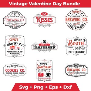 Vintage Valentinstag SVG Bundle: Retro Designs für Herz Shirts, süße Liebe Grafiken, DIY Handwerk