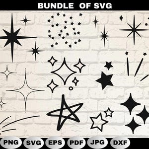 Pacote Celestial Shooting Stars SVG: Arquivos de corte para Cricut e Silhouette | Download digital de clipart vetorial
