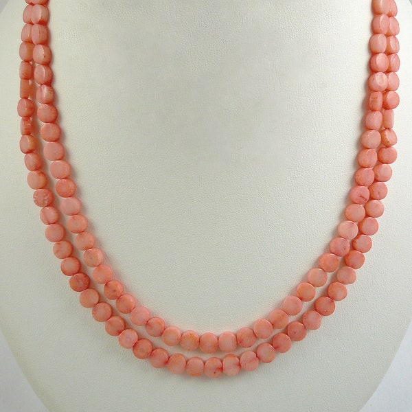 Long Peach Coral Necklace Genuine Peach/Salmon Bamboo Coral Necklace 34 Inch Long Coral Necklace