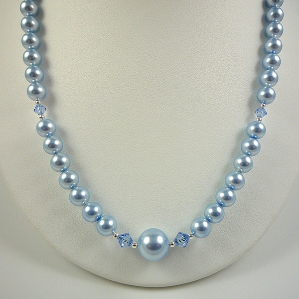 Blue Pearl Necklace - Etsy
