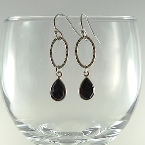 Black Spinel Drop Earrings Sterling Silver Black Spinel Gemstone Drop Earrings Spinel Sterling Drops Spinel Silver Dangle Earrings image 1