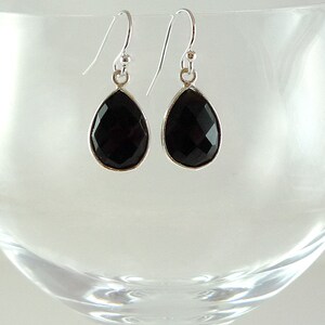 Black Spinel Drop Earrings Sterling Silver Black Spinel Gemstone Drop Earrings Spinel Sterling Drops Spinel Silver Dangle Earrings image 6