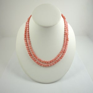 Long Peach Coral Necklace Genuine Peach/Salmon Bamboo Coral Necklace 34 Inch Long Coral Necklace image 2