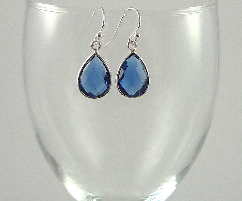 Blue Topaz Earrings Sterling Silver Blue Teardrop Gemstone Earrings Light Blue Dangle Earrings Sterling Silver Sky Blue Topaz Drop Earring image 4