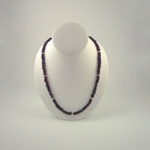 Garnet Necklace Sterling Silver Burgundy Garnet Gemstone Necklace Short Garnet Bead Strand image 3