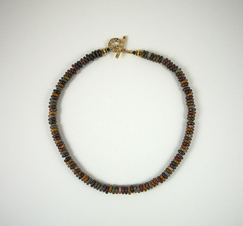 •AEON• australian red creek jasper + gold necklace (18