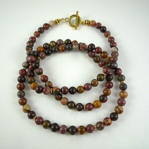 •AEON• red creek jasper fang + oxidized silver necklace (16