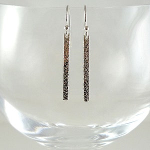 Sterling Silver Earrings Sterling Earrings Hammered Silver Minimalist Silver Earrings Sterling Drop Earrings Silver Thin Bar Earrings