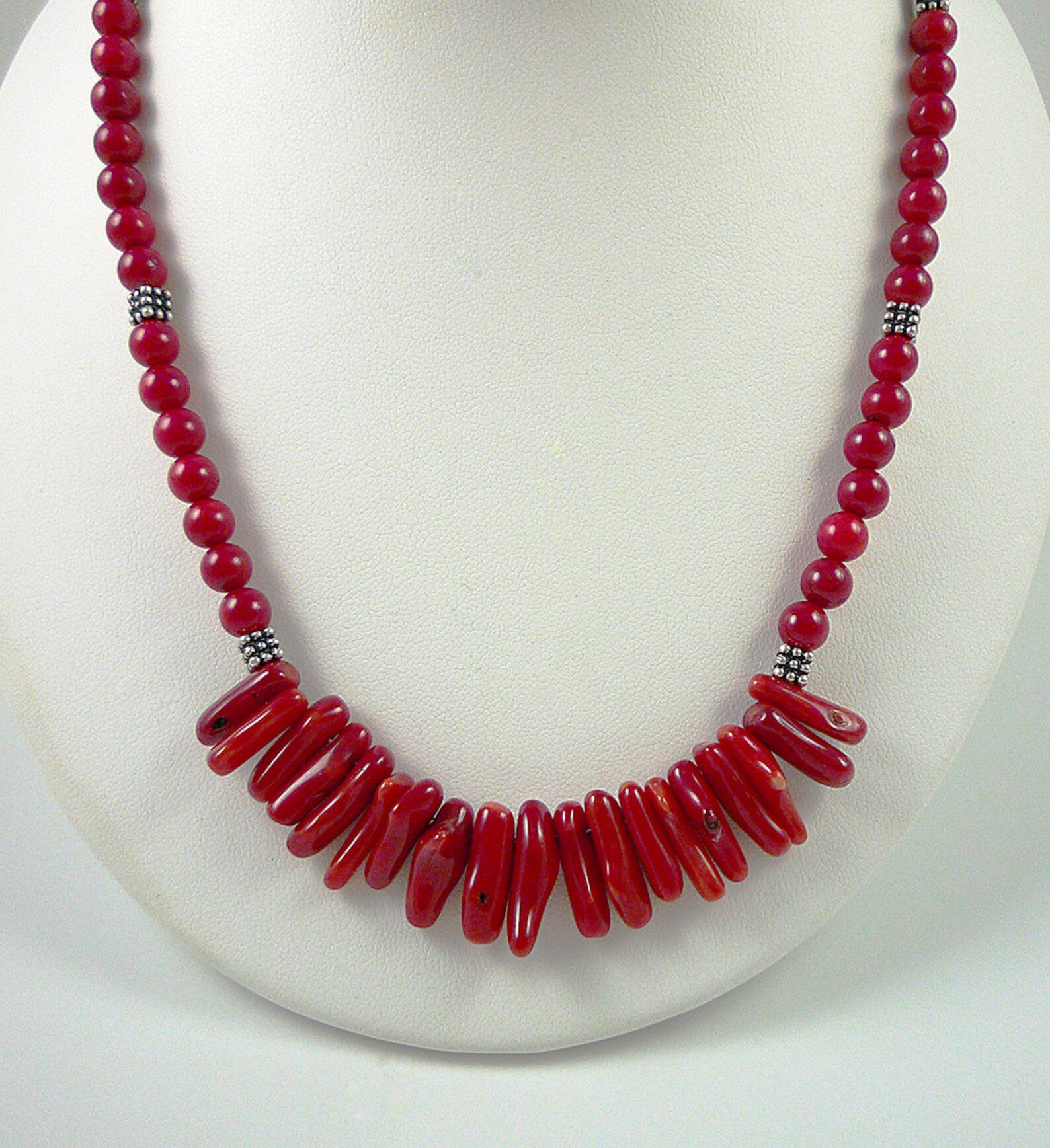 Red Coral Necklace Genuine Bright Red Bamboo Coral Strand Etsy