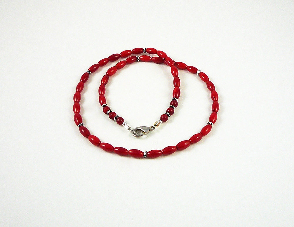 ネックレス・チョーカー NEEDLES Necklace - Red Coral RED CORAL BRANCH BEAD CHOKER NECKLACE 20