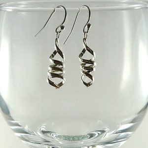 Silver Earrings Sterling Silver Spiral Earrings Sterling Silver Drop Earrings Dangly Earrings Coil Earrings Silver Drops