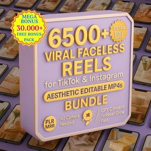6500+ Faceless Reels PLR MRR Resell Rights Viral TikTok Instagram Content Commercial Use Bundle